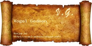 Vogel Gedeon névjegykártya